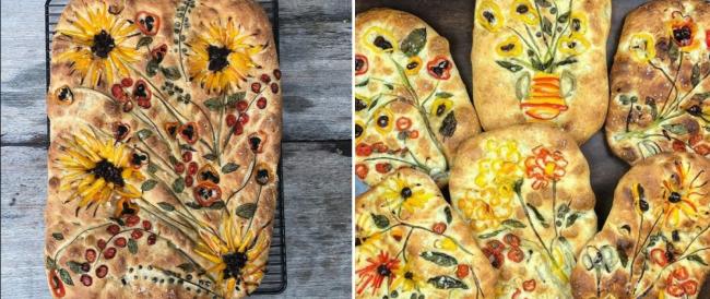 Pane e focacce diventano quadri di Van Gogh, la sfida social della breadart
