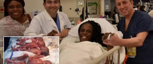 La donna che ha partorito nove bambini