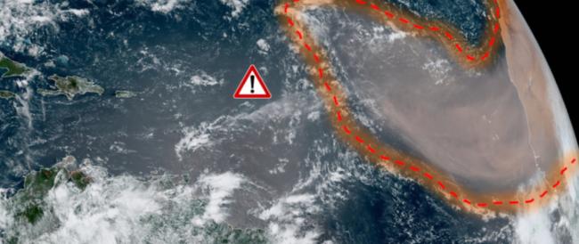 Questa gigantesca nube di sabbia ha attraversato l’Oceano, e sta arrivando in America: perché preoccupa i meteorologi 