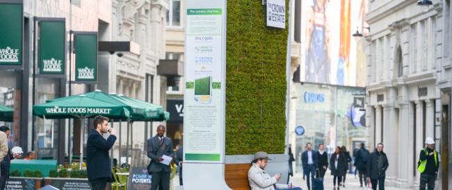 A Londra installati i ‘City Trees’ pannelli con piante vive che assorbono l’inquinamento come 275 alberi 