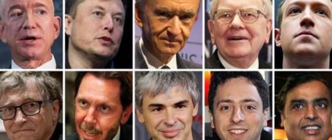 Il patrimonio dei 10 uomini più ricchi del mondo è raddoppiato con la pandemia