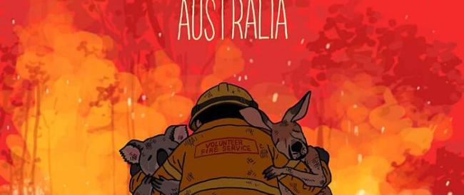 Artisti da tutto il mondo rendono un tributo agli animali morti negli incendi in Australia