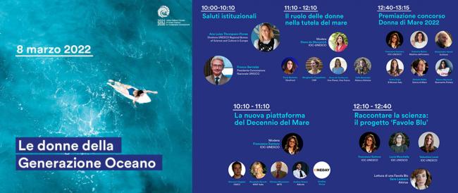 “Le Donne della Generazione Oceano IOC-UNESCO” lancia la piattaforma del Decennio del Mare, premia la “Donna di Mare 2022” e racconta la scienza con le Favole Blu. 