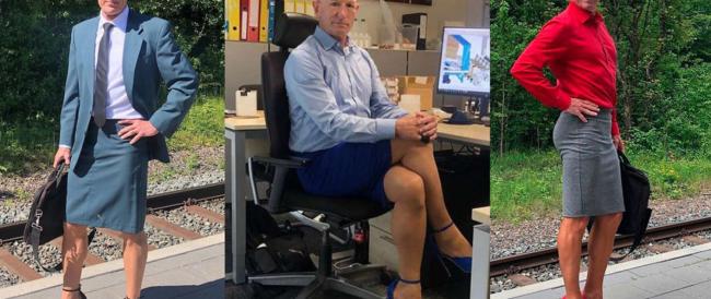 Mark Bryan, il 62enne ingegnere robotico che va al lavoro con cravatta e tacco 12: “I vestiti non hanno genere”