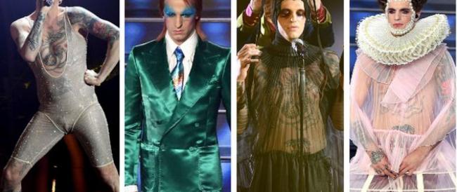 Gucci al fianco di Achille Lauro e al suo team creativo per le sue performance: 'Persona libera che vola alto'